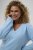 Kaffe Curve Jilanda V-Neck Pullover Blue - Pulovere & haine tricotate - 