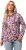 Ulla Popken Floral Print Drawstring Collar Hoodie Vanilla - Pulovere & hanorace - 