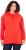 Ulla Popken Back Print Kangaroo Pocket Hoodie Hibiscus Red - Pulovere & hanorace - 