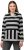 Ulla Popken Mixed Stripe Long Sleeve Hoodie Black - Pulovere & hanorace - 