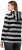 Ulla Popken Mixed Stripe Long Sleeve Hoodie Black - Pulovere & hanorace - 