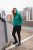 Ulla Popken Face Graphic Long Sleeve Hoodie Emerald Green - Pulovere & hanorace - 