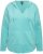 Ulla Popken Open Edged Long Sleeve V-Neck Hoodie Mint Green - Pulovere & hanorace - 