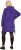 Ulla Popken Longline Lace Up Hoodie Purple - Pulovere & hanorace - 