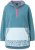 Ulla Popken Floral Detail Fleece Hoodie Ice Green - Pulovere & hanorace - 
