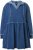 Ulla Popken Indigo Dyed Flounce Panel Hoodie Blue - Pulovere & hanorace - 