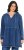 Ulla Popken Indigo Dyed Flounce Panel Hoodie Blue - Pulovere & hanorace - 