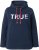 Ulla Popken TRUE Lettering Hoodie Navy Blue - Pulovere & hanorace - 