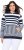 Ulla Popken Oversized Striped Long Sleeve Hoodie Ink Blue - Pulovere & hanorace - 