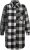 Ulla Popken Mixed Plaid Long Sleeve Button Down Shacket Black - Geci - 