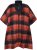 Ulla Popken Oversized Plaid Wing Collar Poncho Red Orange - Geci - 
