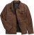 JP1880 Leather Jacket Nubuck Shirt Collar Brown - Geci - Geci Bărbați Mărimi Mari