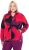Ulla Popken Abstract Print Zip Fleece Jacket Pink Berry - Geci - 
