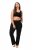 Ulla Popken Bootcut Elastic Waist Cotton French Terry Sport Pants Black - Ulla Popken - Ulla Popken Îmbrăcăminte Plus-Size