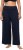 Ulla Popken Wide Leg Smocked Waist Knit Pants Night Blue - Blugi & Pantaloni pentru Femei Mărimi Mari – Plus Size - 