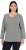 Ulla Popken Back To Basics V-Neck Relaxed Fit Cotton Tee Light Grey Melange - Tricouri - 