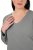 Ulla Popken Back To Basics V-Neck Relaxed Fit Cotton Tee Light Grey Melange - Tricouri - Tricouri pentru femei