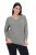 Ulla Popken Back To Basics V-Neck Relaxed Fit Cotton Tee Light Grey Melange - Tricouri - Tricouri pentru femei