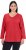 Ulla Popken Back To Basics V-Neck Relaxed Fit Cotton Tee Salsa Red - Tricouri - 