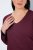 Ulla Popken Back To Basics V-Neck Relaxed Fit Cotton Tee Dark Berry - Tricouri - Tricouri pentru femei