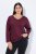 Ulla Popken Back To Basics V-Neck Relaxed Fit Cotton Tee Dark Berry - Tricouri - Tricouri pentru femei
