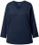 Ulla Popken Back To Basics V-Neck Relaxed Fit Cotton Tee Navy Blue - Tricouri - 