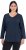 Ulla Popken Back To Basics V-Neck Relaxed Fit Cotton Tee Navy Blue - Tricouri - 