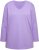 Ulla Popken Back To Basics V-Neck Relaxed Fit Cotton Tee Pale Lilac - Tricouri - 