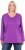 Ulla Popken Back To Basics V-Neck Relaxed Fit Cotton Tee Purple - Tricouri - 