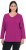 Ulla Popken Back To Basics V-Neck Relaxed Fit Cotton Tee Berry - Tricouri - 