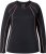Ulla Popken UPF 50+ Contrast Piping Long Sleeve Tee Black - Tricouri imprimate pentru femei - 