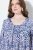 Ulla Popken Allover Printed Pleated Long Sleeve Tee Dark Blue - Tricouri imprimate pentru femei - Tricouri cu imprimeu pentru femei