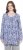 Ulla Popken Allover Printed Pleated Long Sleeve Tee Dark Blue - Tricouri imprimate pentru femei - 