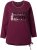 Ulla Popken Your Story Sequined Long Sleeve Tunic Tee Dark Ruby - Tricouri imprimate pentru femei - 