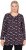 Ulla Popken Peppermint Tree V-Neck Holiday Cotton Long Sleeve Knit Tunic Black - Tricouri imprimate pentru femei - 