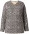 Ulla Popken Leopard Print Long Sleeve Ski Tee Black - Tricouri imprimate pentru femei - 