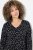 Ulla Popken Allover Printed Long Sleeve Tee Black - Tricouri imprimate pentru femei - Tricouri cu imprimeu pentru femei