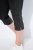 Ulla Popken Bengaline Elastic Waist Stretch Capri Pants Black - Pantaloni din material textil - Pantaloni evazați marimi mari