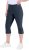 Ulla Popken Bengaline Elastic Waist Stretch Capri Pants Navy Blue - Blugi & Pantaloni pentru Femei Mărimi Mari – Plus Size - 