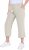 Ulla Popken Cool Linen Elastic Waist Capri Pants Brown - Blugi & Pantaloni pentru Femei Mărimi Mari – Plus Size - 