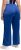 Ulla Popken Snap Placket Side Seam Wide Leg Recycled Polyester Knit Joggers Blue - Blugi & Pantaloni pentru Femei Mărimi Mari – Plus Size - 