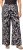 Ulla Popken Checkered Floral Elastic Waist Palazzo Paints Black - Blugi & Pantaloni pentru Femei Mărimi Mari – Plus Size - 