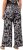 Ulla Popken Checkered Floral Elastic Waist Palazzo Paints Black - Blugi & Pantaloni pentru Femei Mărimi Mari – Plus Size - 
