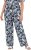 Ulla Popken Feather Print Elastic Waist Pants Blue - Blugi & Pantaloni pentru Femei Mărimi Mari – Plus Size - 