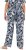 Ulla Popken Feather Print Elastic Waist Pants Blue - Blugi & Pantaloni pentru Femei Mărimi Mari – Plus Size - 