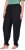 Ulla Popken Quick Drying Split Leg Elastic Waist Joggers Black - Blugi & Pantaloni pentru Femei Mărimi Mari – Plus Size - 