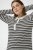 Kaffe Curve Miana Long Sleeve Polo Chalk with Black Stripe - Tricouri polo - 