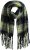 Ulla Popken Plaid Long Fringe Scarf Yellow Green - Accesorii - 
