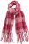 Ulla Popken Plaid Long Fringe Scarf Aubergine - Accesorii - 