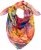 Ulla Popken Colorful Square Silk Scarf Rainbow - Accesorii - 